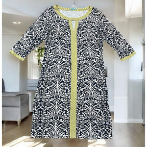 J. McLaughlin Catalina Cloth Dress Women's Size Large Front Keyhole Preppy